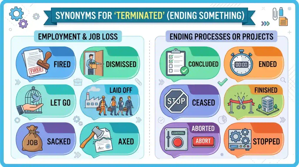 synonyms for terminated